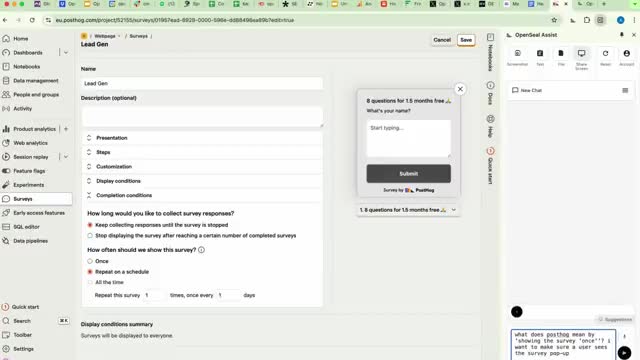PostHog Survey Setup
